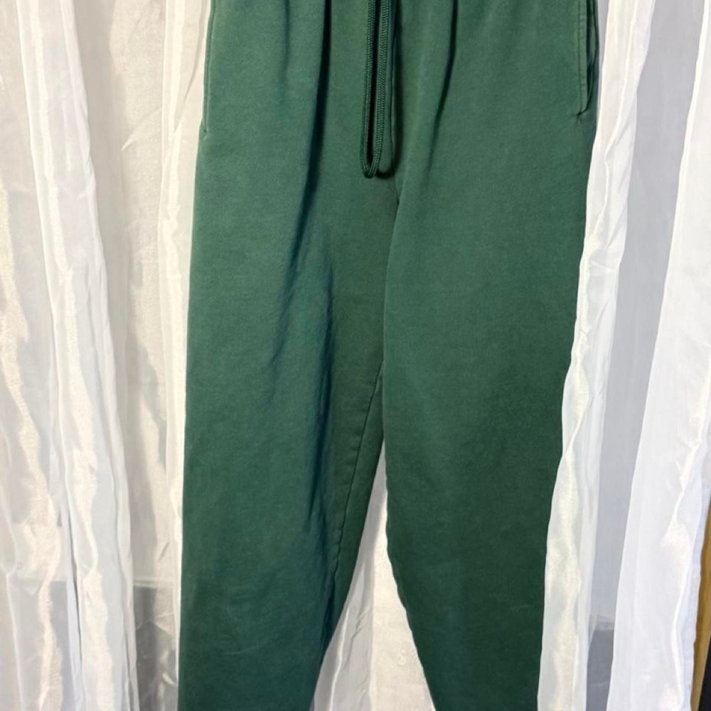 TNA Cozy Fleece Joggers in solid green, size 2XS